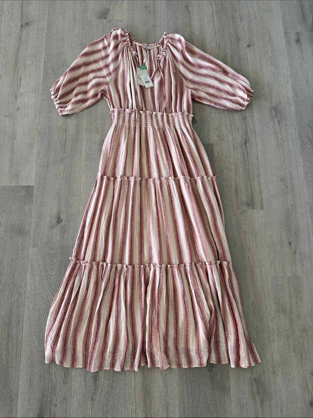 Rails Pink And Cream Striped Maxi Dress